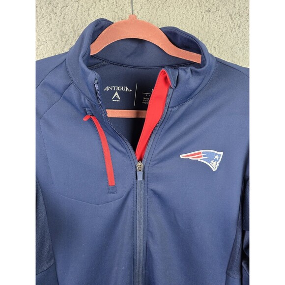 New England Patriots Antigua Jacket Womens Large  Navy Red Trim Full Zip - Picture 13 of 14